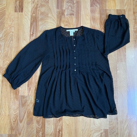 Max Studio Tops - Max Studio Black Polka Dot Sheer Top sz M